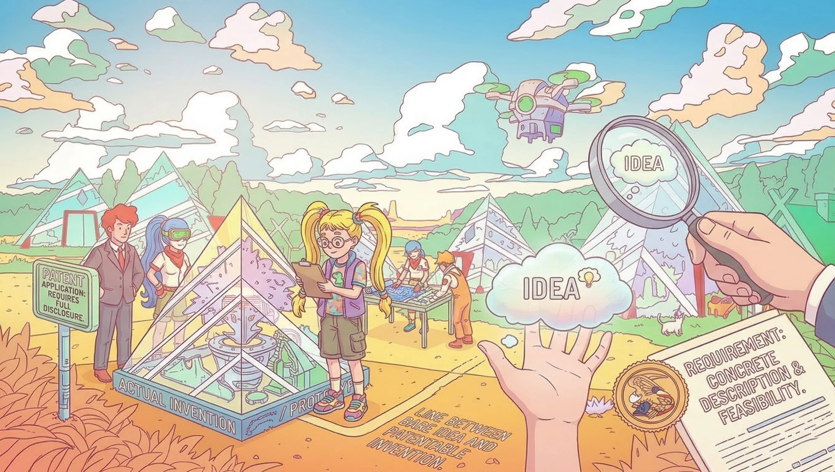 Illustration about patenting an idea